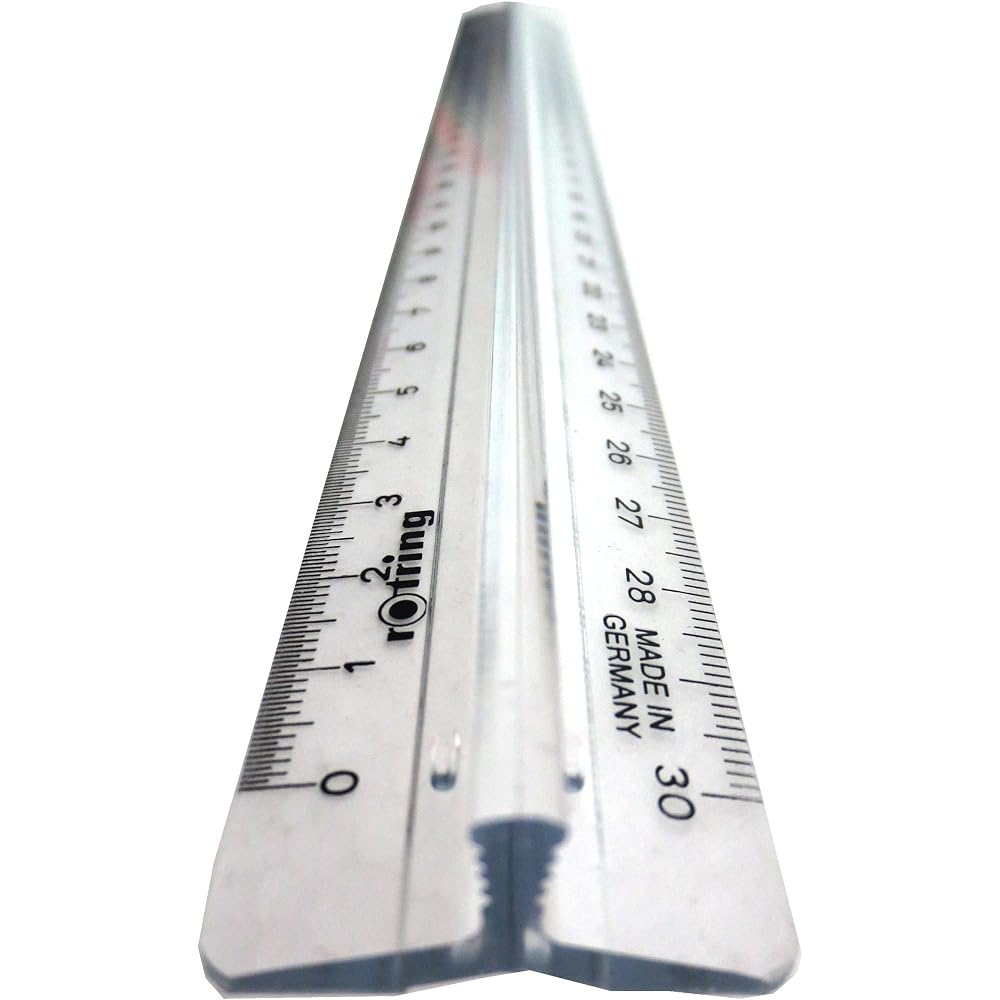 Rotling Straight Ruler 30cm with Knob 823141 [Japanese Genuine]