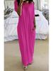 European & American Summer Women's Solid Color Short Sleeve Long Dress