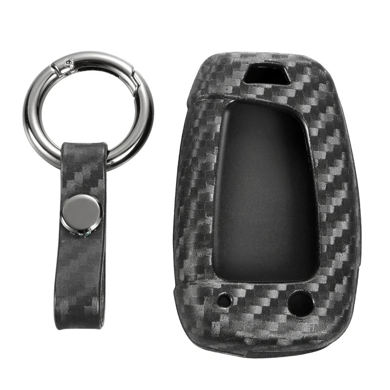 Car Key Case Cover For Hyundai Accent Kona Santa Fe I30 Ix35 3 Buttons Folding Remote Carbon Silicone