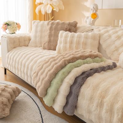 Imitation Rabbit Long Plush Sofa Cushion for Winter Warmth, Thickened Plush, Delicate and Soft - Suitable for Non Slip Furniture Protective Covers