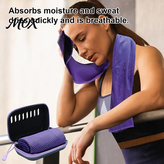 Quick Cooling Towel with Case Carrying Case, 30x80cm Instant Microfiber Ice for Gym Fitness Towel, Portable Drying Workout Yoga Running Sports