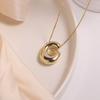 Gold Plated Balloon 26 Letter Necklaces Smooth Stainless Steel Bubble Initial Pendant Chunky Women Personality Chain Jewelry