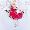Ballerina Keychain for Women Girls Sparkling Rhinestone Ballet Dancer Keyring Pendant Alloy Bag Charm for Purse Wallet Car Keys