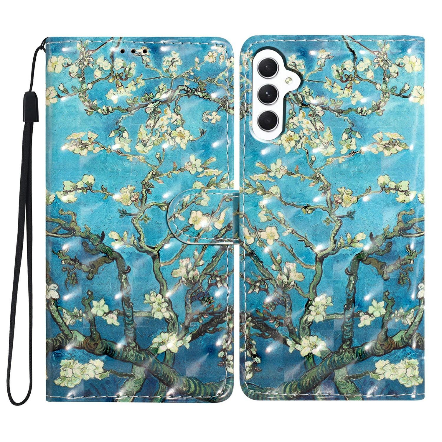 

Чохол для телефону-гаманця зі штучної шкіри з 3D-принтом для Samsung Galaxy S25 Apricot Blossom