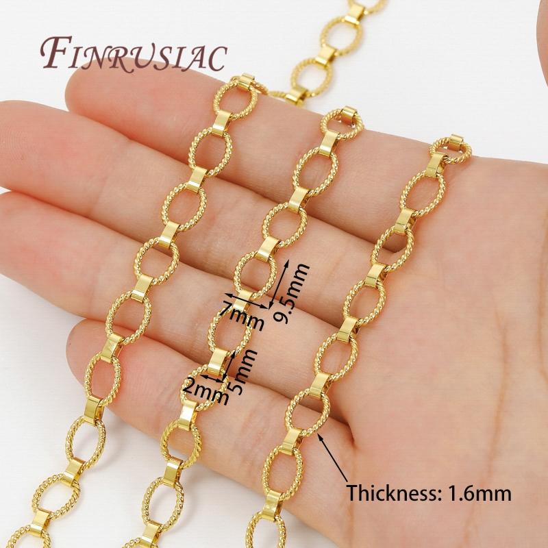 Multiple Styles 0.5-1 Meter 18K Gold Plated Roll Bulk Chains Cable Link Chains For Necklaces High Quality Jewelry Accessories