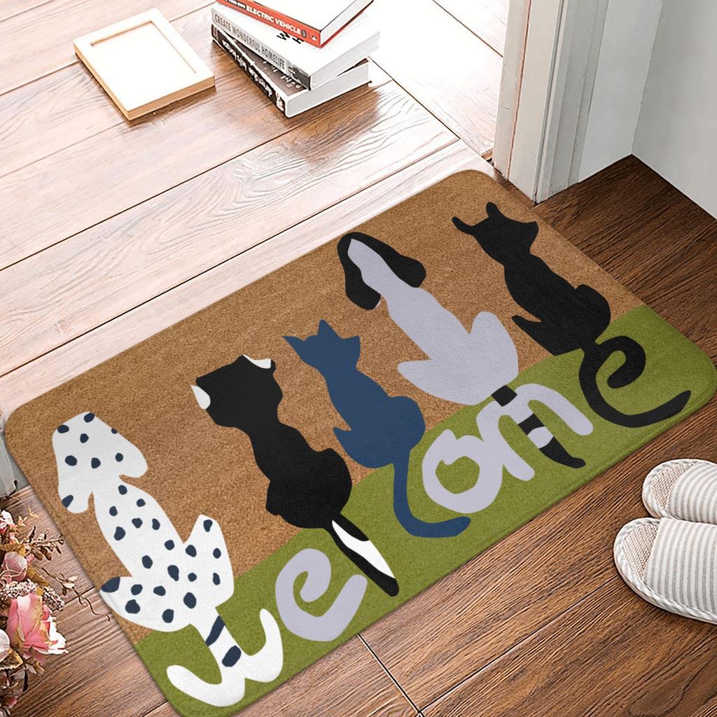 Frenchie Dogs Welcome Doormat Mat Anti-Slip  Kitchen Bathroom Toilet Rug Carpet 40*60cm
