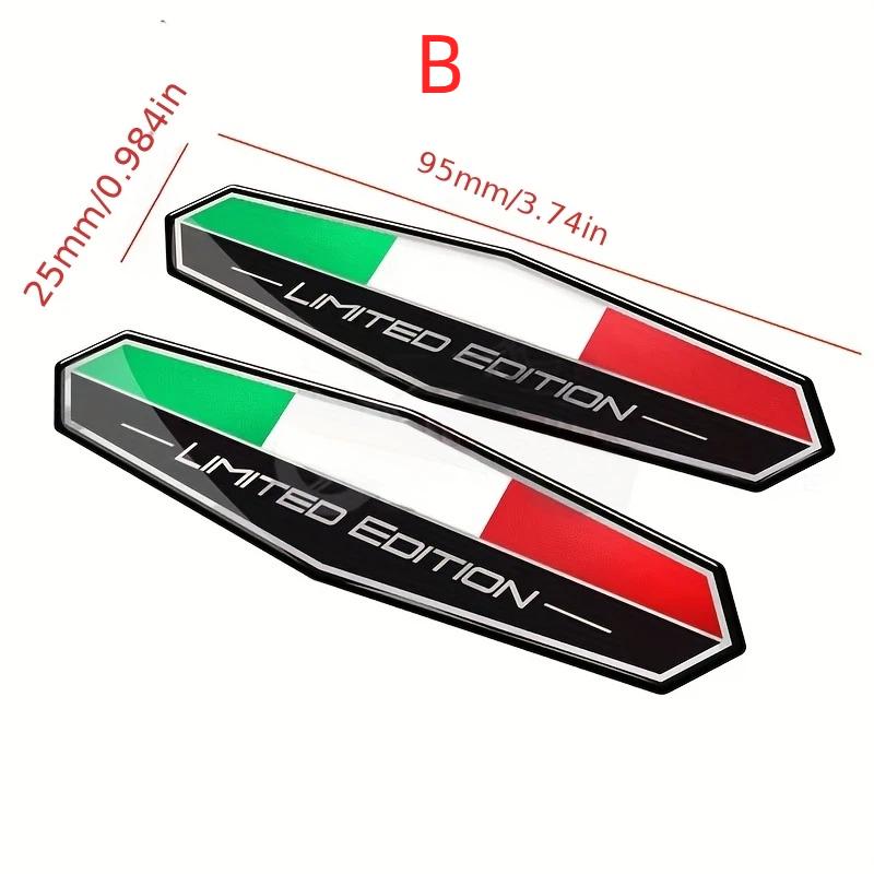 2PCS Italy Limited Edition Flag Sticker Emblem Badge Decoration Car Accessories Italian for Motorcycle Motobike Car Bike Truck S