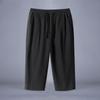 Men's Summer Cotton and Linen 7-point Pants  Loose Thin Straight Shorts Plus Size Linen Beach Pants