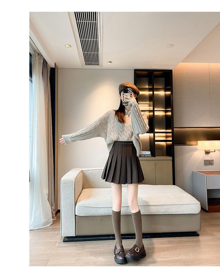 Autumn/Winter Thick Wool Pleated A-line Skirt - High Waist Slimming, Plus Size, Petite, Extended Length. 