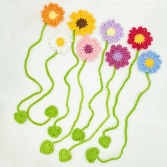 1/4/6 szt. Ręcznie robiona szydełkowa kwiatowa zakładka do książki Ręcznie robiona kwiatowa zakładka na stronę Książka Miłośnicy czytania Dzieci Uczniowie Kobiety Prezent