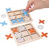 Wooden XO Well Chess Toy for Children's Puzzle Logic Thinking Training Double Interactive Desktop Game