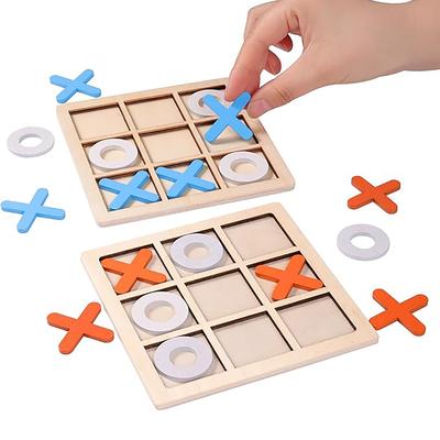 Wooden XO Well Chess Toy for Children's Puzzle Logic Thinking Training Double Interactive Desktop Game