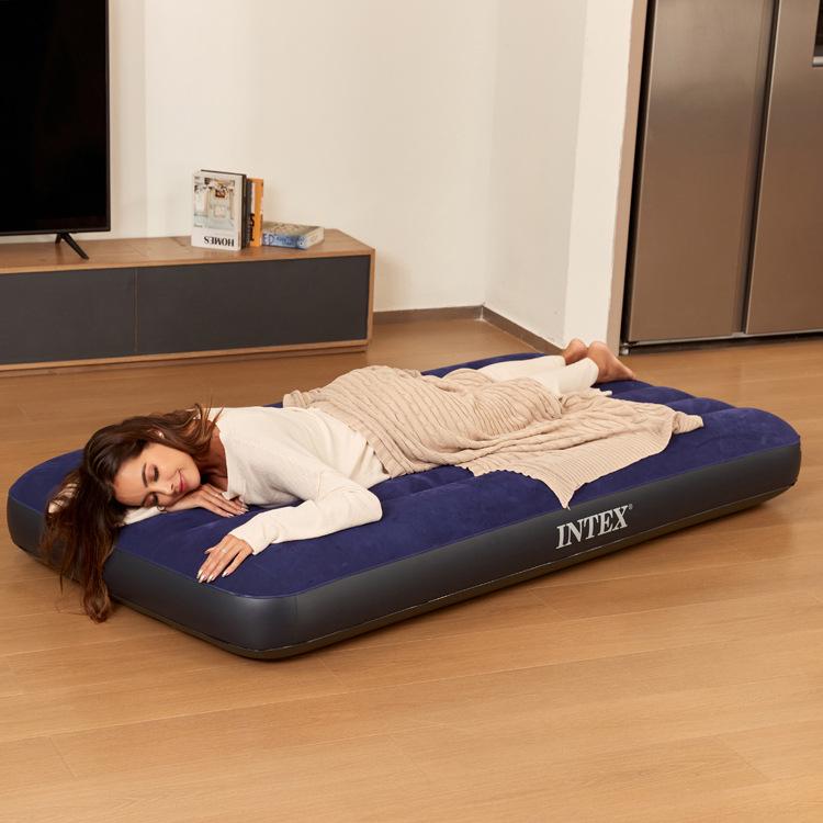 

Intex Striped Flocked Oversized Single Air Mattress for Camping (Model 64757) 99×191×25 cm
