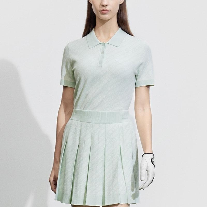 FILA Golf Series All Over Print Polo Shirt Women Tops Light-Green A11W415401F-LG