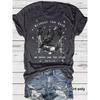 Women's Art Crow and Book Design Print Casual Short-sleeved Round-neck T-shirt