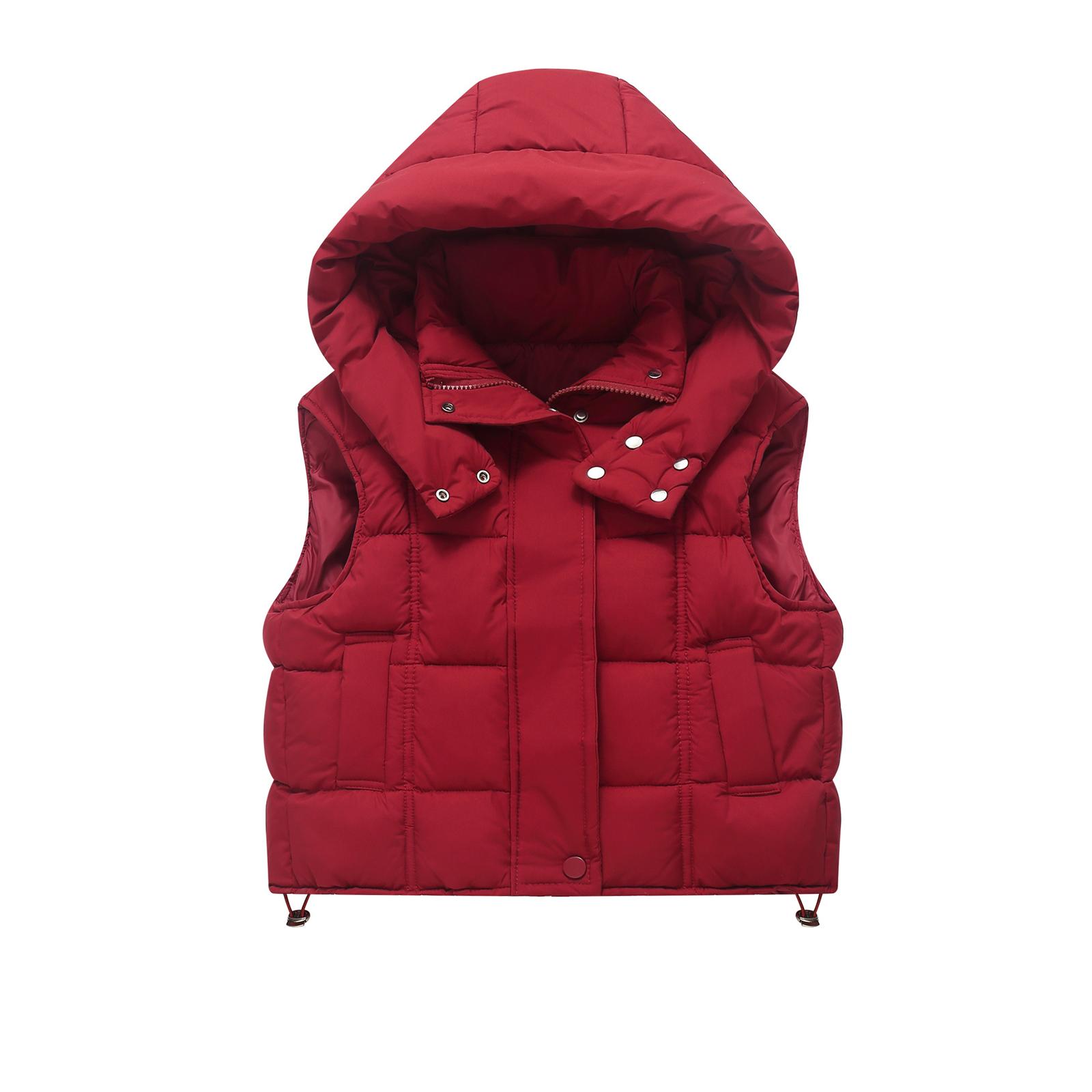 

Детская модная повседневная куртка-жилет с капюшоном 160 красный
