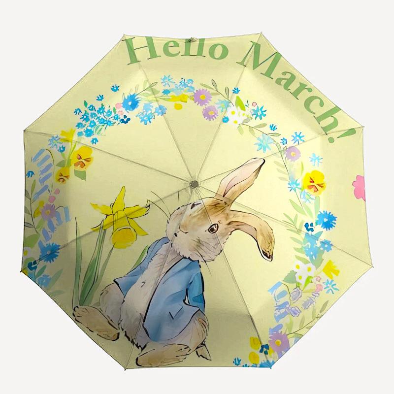 Peter Rabbit Automatic Opening and Closing, 8 rib Structure Portable Umbrella, Suitable for Men and Women in All Seasons  Perfect Gift for H