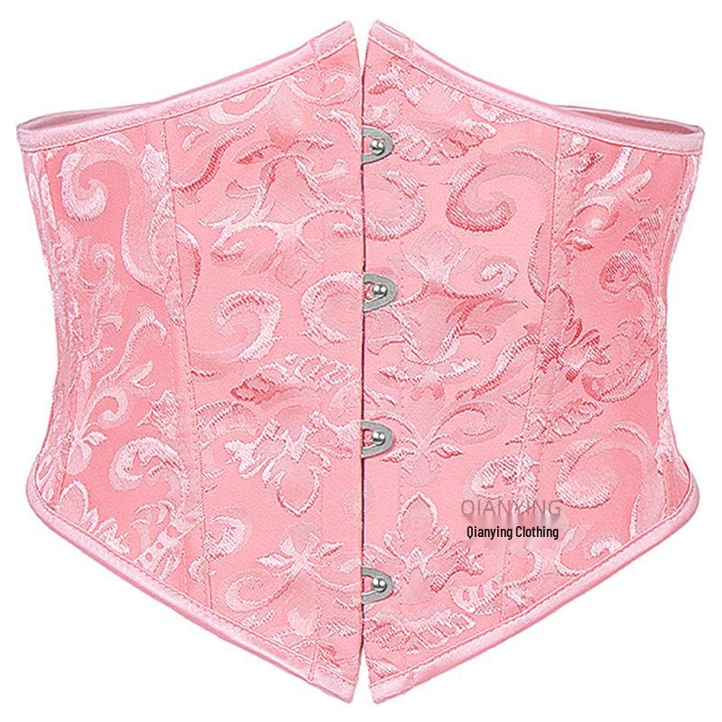 

Pastoral Style Waist Trainer Corset: Net Celebrity Fish Bone Button-Up Body Shaper with Tummy Control. S