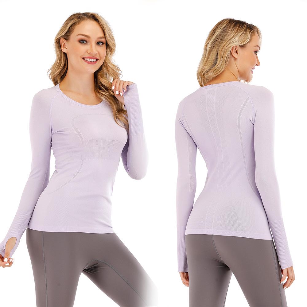 Women's Quick Dry Long Sleeve Yoga & Running Top - Round Neck, Sweat-Wicking, Fitness T-Shirt