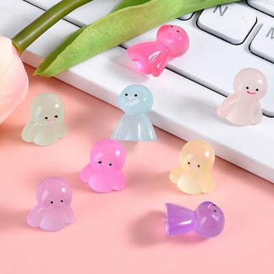 10Pcs Luminous Resin Doll Glow In The Dark Miniature Ornament For Diy Garden
