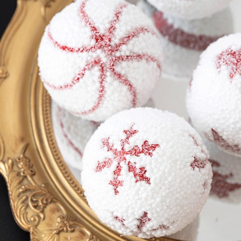 8cm Shatterproof Foam Decorative Baubles Ball Ornament Christmas Tree Decorations for Wreath Mantels Embellishments