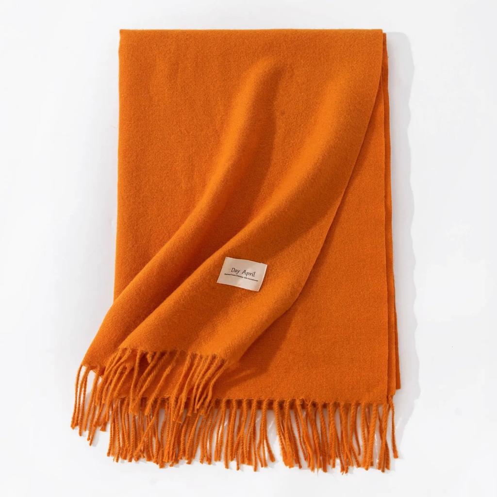 Winter Cashmere Scarves Women Warm Shawls Wraps Solid Colors Neckerchief Men Scarf Fashion Hijab Stoles Pashmina With Tassels