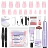 Saviland Nail Everlasting Gel Nail Pink Medium Coffin Nail Full Soft Gel Fake Solid Nail Glue UV Nail French Tip Home DIY 256-Piece Press-On Kit