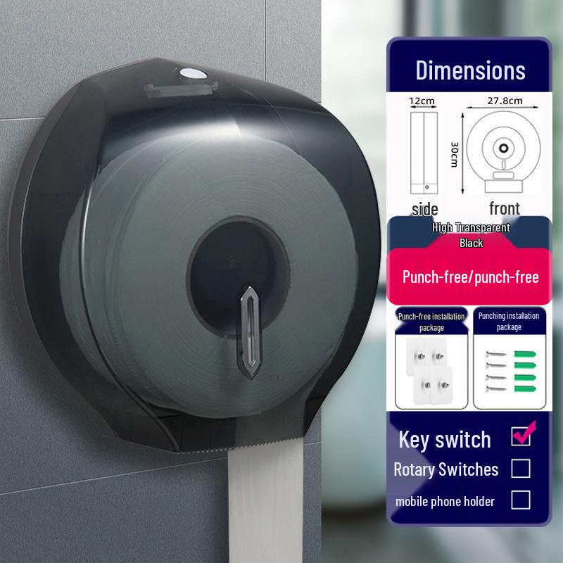 Wall-Mounted Waterproof Jumbo Toilet Paper Holder for Hotel Bathrooms