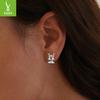 Yinziyun Reindeer Stud Earrings: Cute s925 Sterling Silver Deer Design - Perfect Christmas Gift for Women