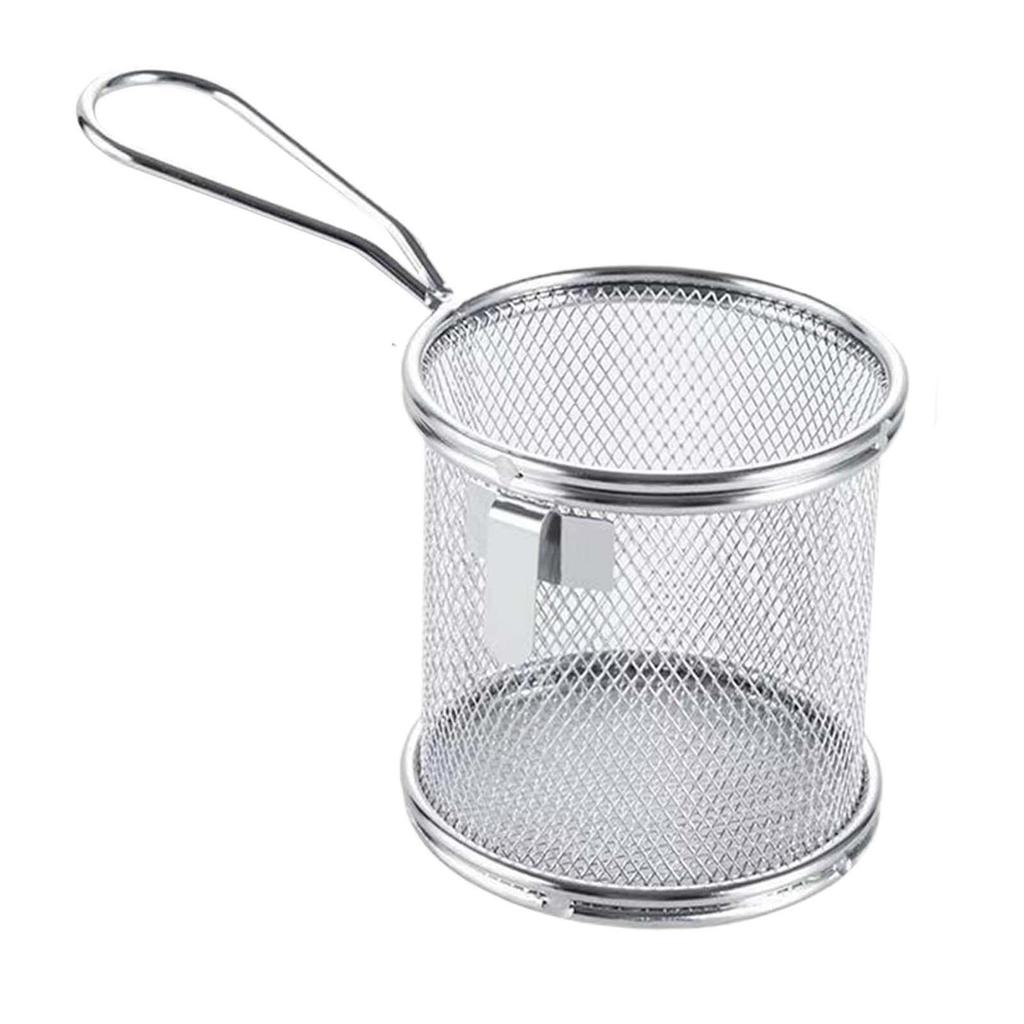 Mesh Food Strainer Easy to Clean for Dumpling Vegetable Pasta Strainer Deep Fry Basket for Rinsing Cooking Draining Frying