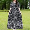 Elegantes Sommerkleid für Damen, Vintage-Kleidung, Übergröße, lässig, kurzärmelig, lange Kleider