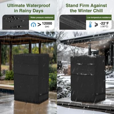 Fire Column Cover600D Oxford Fabric Fire Pit Protectors with Reinforced Edges Windproof Easy Storage