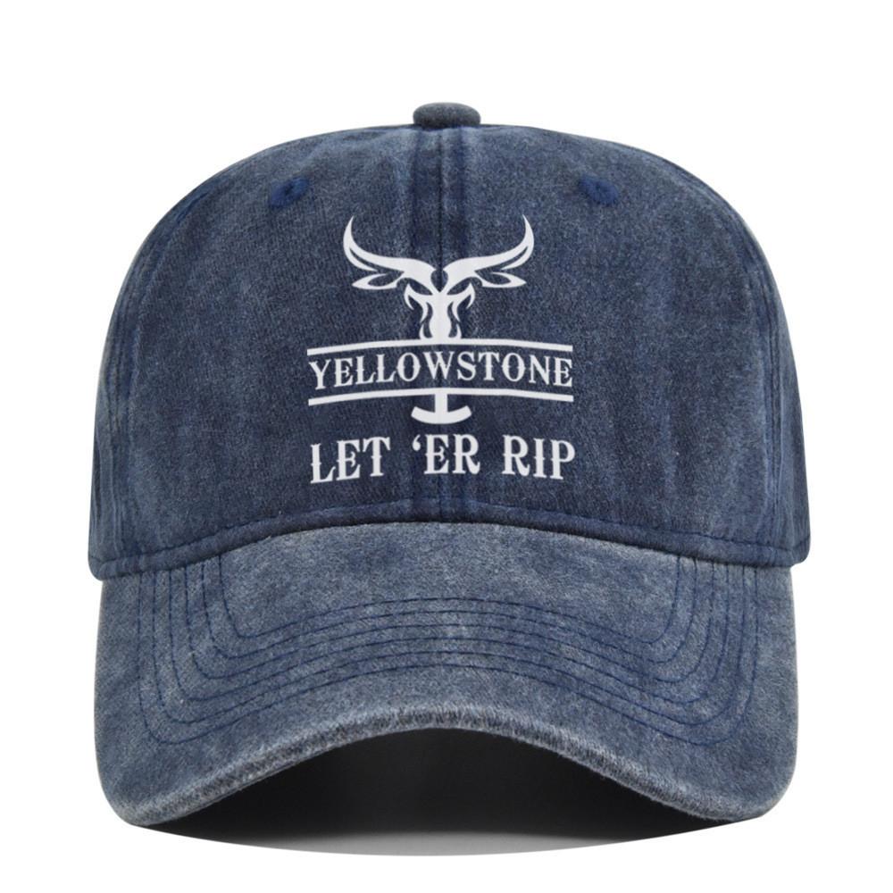 Cap Baseball Retro Printed Peaked Cap Washed Distressed Visor Fashion Cotton