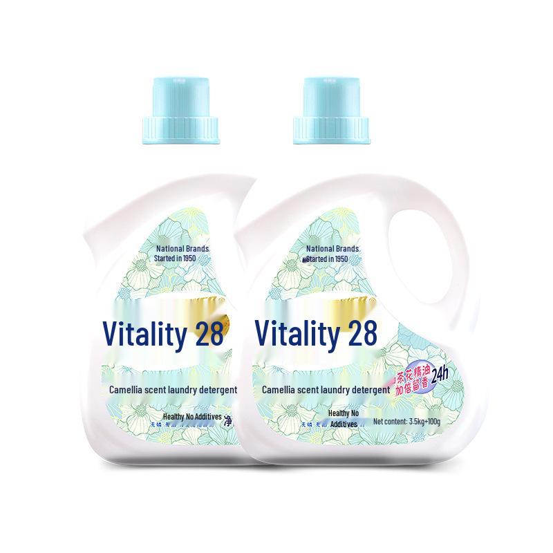 Vitality 28 Camellia Scent Laundry Detergent with Stain Removal and Long-lasting Fragrance, Economical Household Pack.