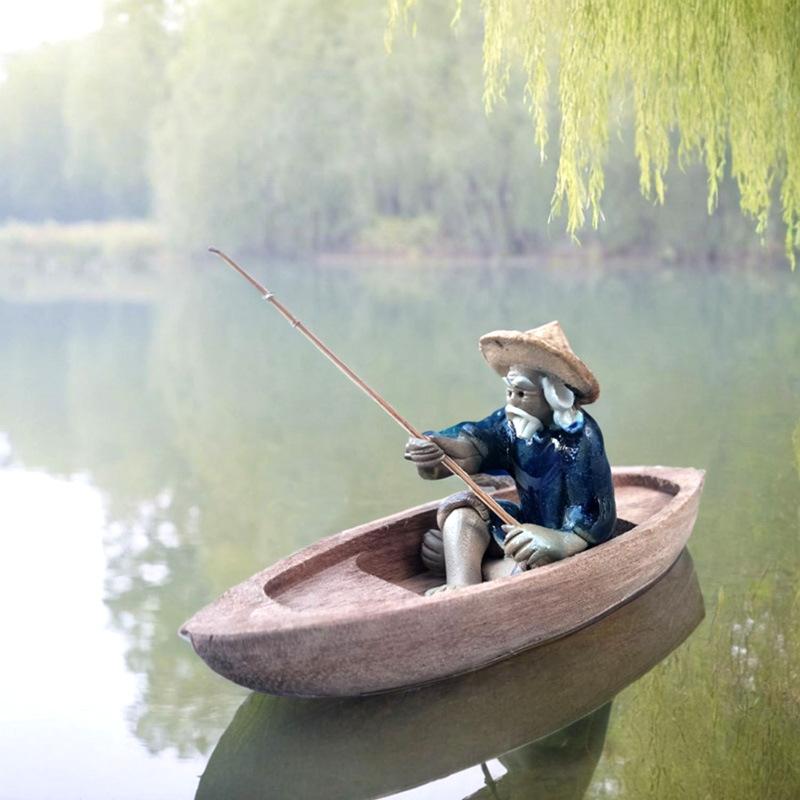 1 Stück Fee Garten Haus Dekoration Keramik Fischerboot Figuren Für Aquarium Fischbecken Landschaft Bonsai Steingarten Ornament