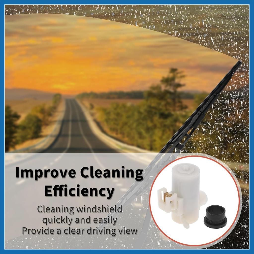 Windshield Washer Pump W/Grommet Windshield Washer Fluid Pump Fit for Honda Civic CR-V for Subaru GL-10 Loyale No.86611AC010 - Pack of 1 Item