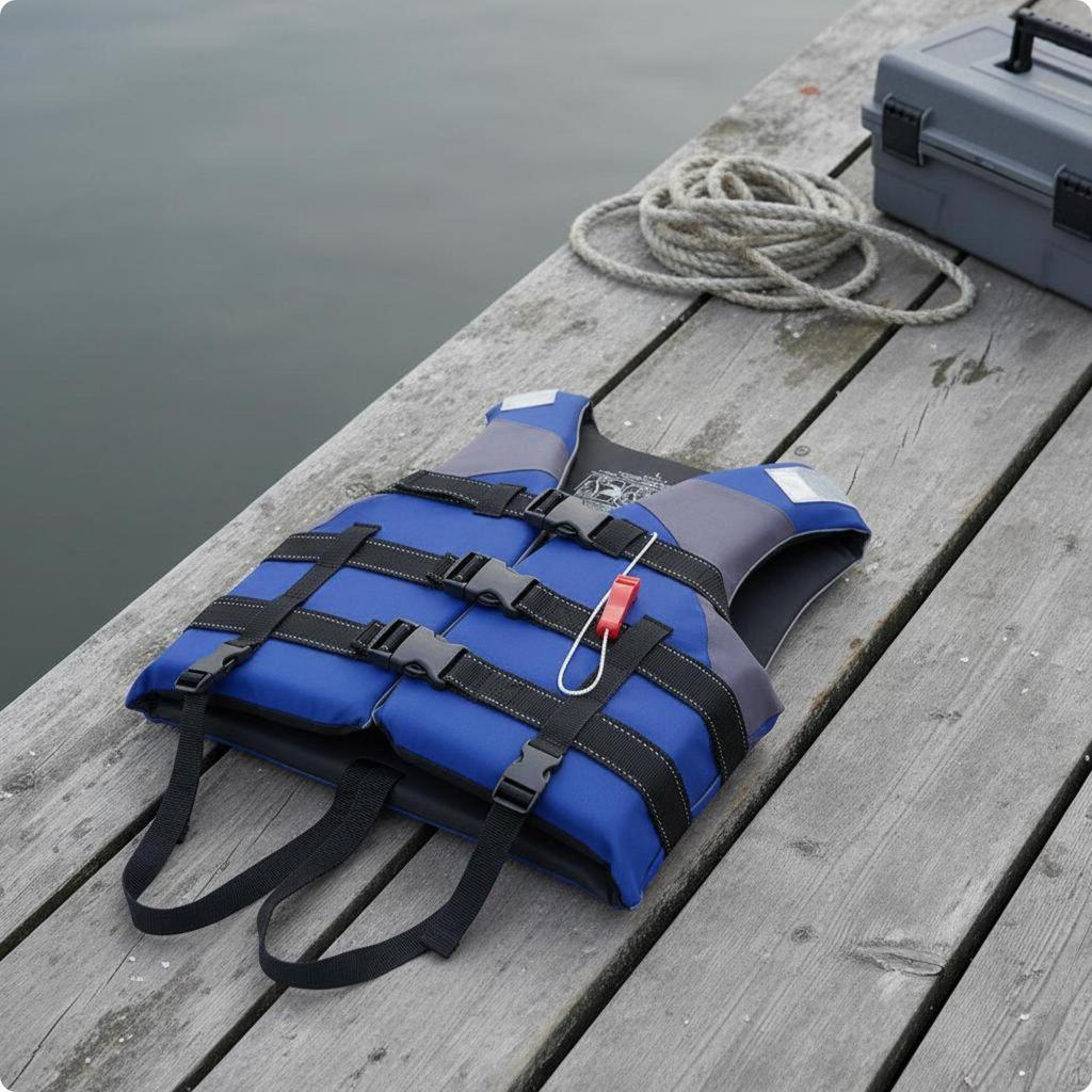 Adult PFD High Buoyancy Fishing Flotation Device Thickened Padding Buoyant Vest for Adults,