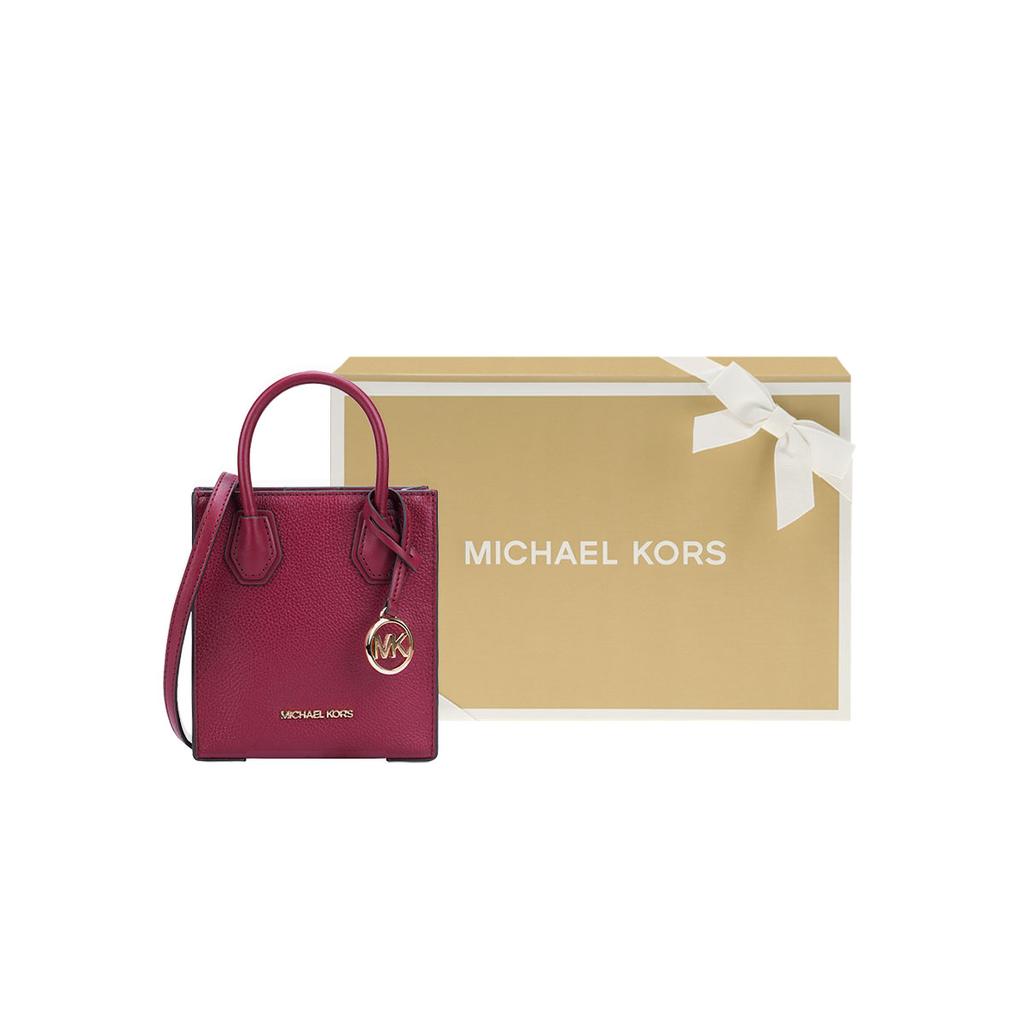 Michael Kors Mk Letter Pendant Solid Pebble Grain Leather Tote Bag Shopping Bag Shoulder Bag Handbag Crossbody Bag Mini Women Tote 35S1GM9TOL-MULBERRY