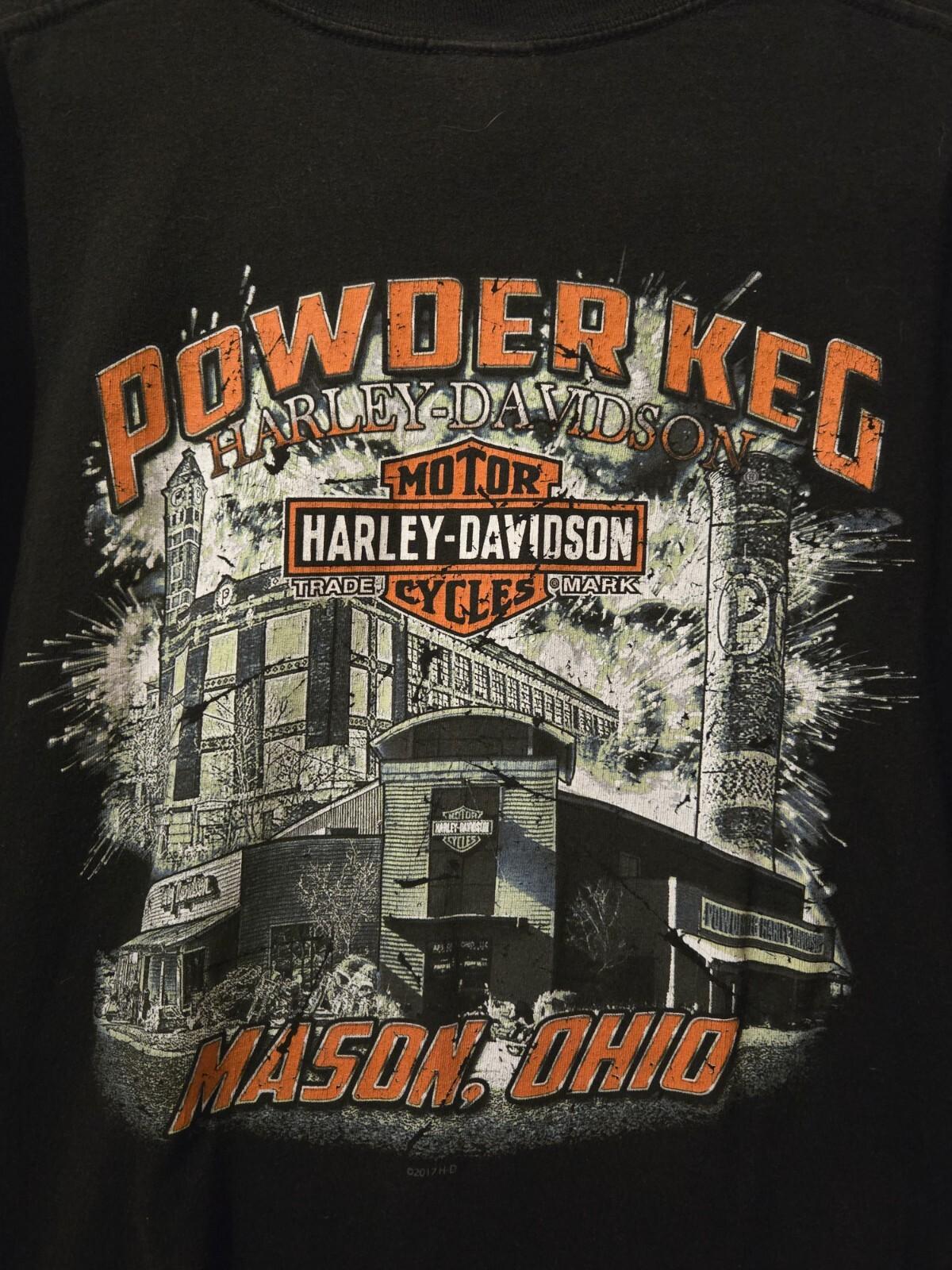 Harley Davidson Mason Ohio T Shirt Motorcycles Size 2XL Powder Keg Black Unisex T-Shirt XXL