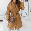 Women's Fashion Leisure In Long Temperament Long Sleeve Cardigan Wool Coat