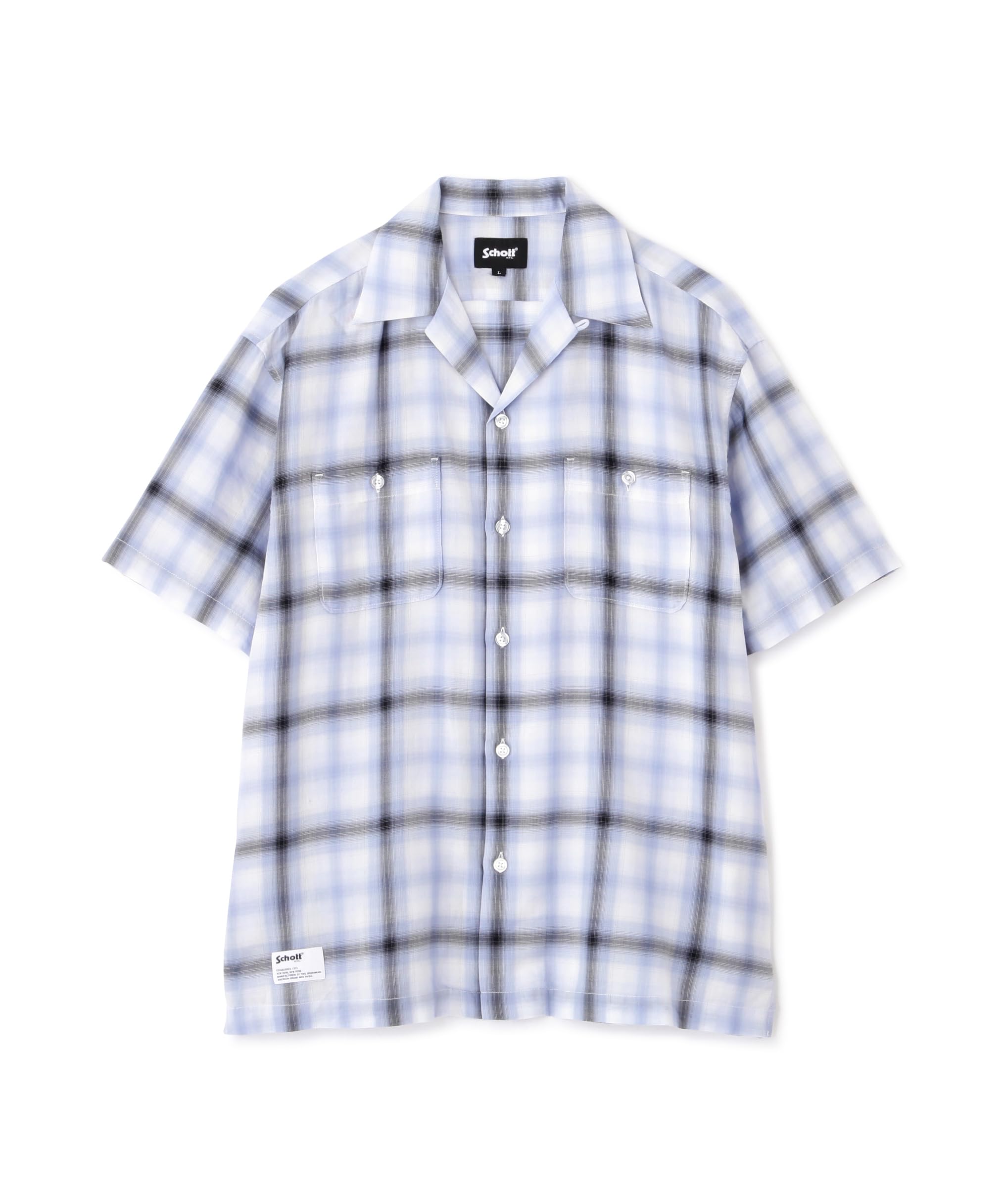 

Schott OMBRE CHECK SHIRT, Men s Size M (782-4123021), Blue