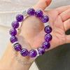 12Mm Large Granular Natural Royal Grape Purple Amethyst Design Bracelet Bracelet