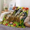 1PC Animal Friends Garden Custom Name Patterned Flannel Blanket Suitable For All Seasons For Home Decor Warmth And Comfort Gifts Holiday Present