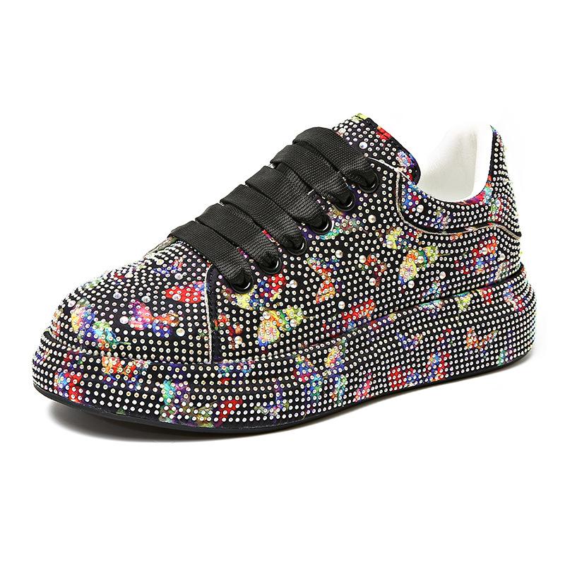 Fashion Luxury Crystal Rhinestone Women's Sneaker Fashion Butterfly Print Sports Shoes for Women Light Breathable Comfort Casual Flats