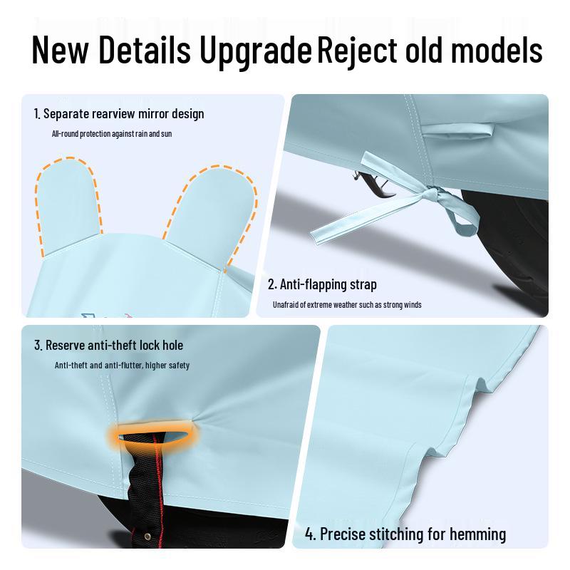 Thickened Sun & Rain Protection Cover for Electric Vehicles and Motorcycles