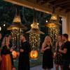 Lightweight Yard Decor Lighted Witch Hat Hanging Halloween Decor, LED Glowing Wizard with Holiday Ornaments Star Tassel Garland, Indoor Outdoor Porch