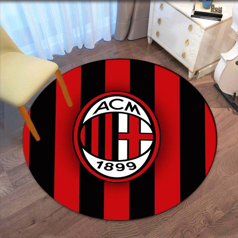 AC Milan Printed Round Rug Carpet Chair Rug Area Rug Entryway Doormats,for Office Chair Living Room Bedroom Kitchen Room.