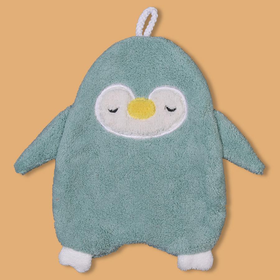 Soft Cute Cartoon Coral Fleece Hanging Hand Towel - Absorbent Kitchen Wiping Cloth
