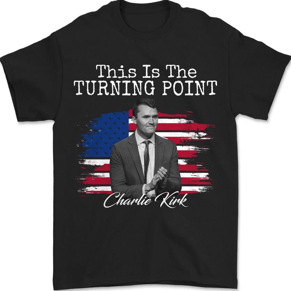 

Charlie Kirk Shirt, Turning Point Forever 1993-2025 United In Christ Tee, RIP L