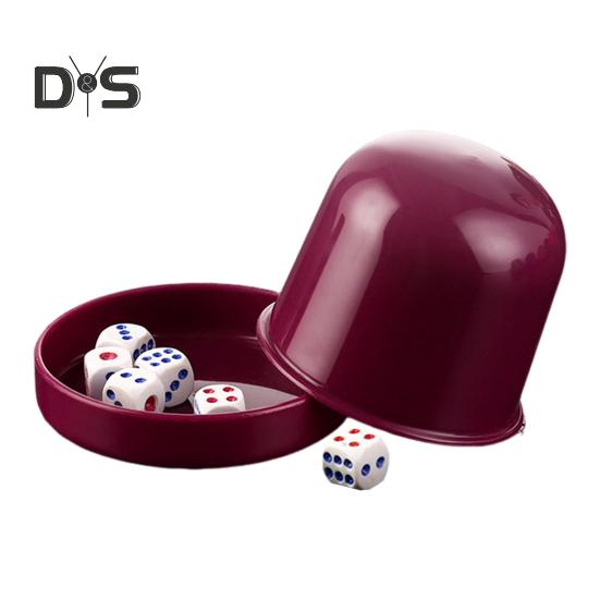 1 Satz Würfelbecher mit Sockel, 6-Punkt-Würfel, robuster manueller Shaker-Becher, für Erwachsene, Familienabend, Bar, Party, Glücksspiel, Trinkbrettspiel, Casino-Ausrüstung